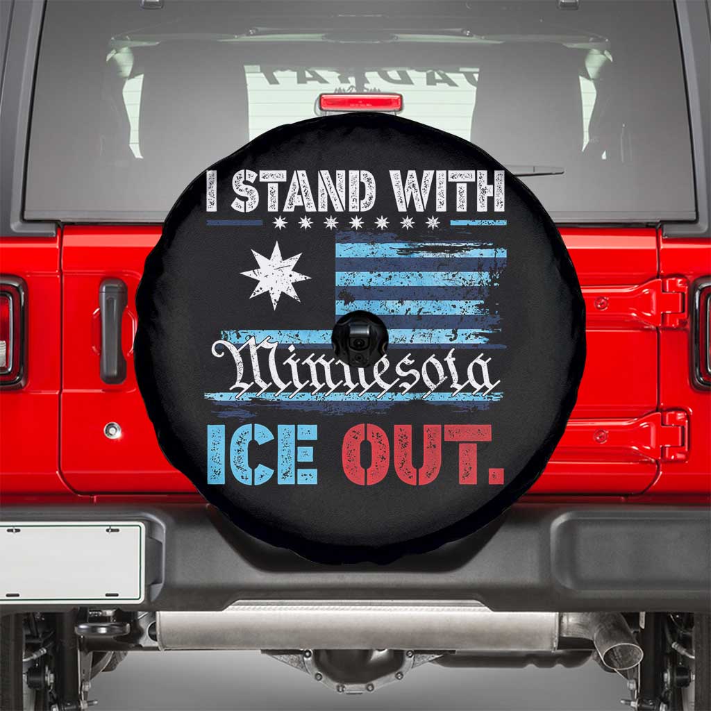 I Stand With Minnesota Spare Tire Cover Minnesota Flag Anti ICE Immigration Protest