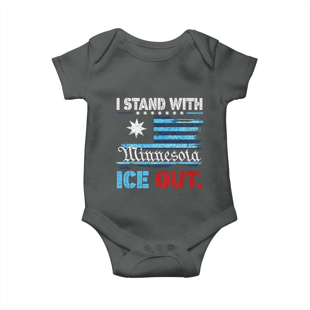 I Stand With Minnesota Baby Onesie Minnesota Flag Anti ICE Immigration Protest