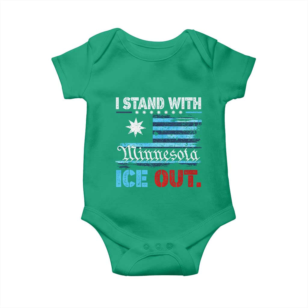 I Stand With Minnesota Baby Onesie Minnesota Flag Anti ICE Immigration Protest
