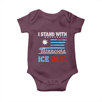 I Stand With Minnesota Baby Onesie Minnesota Flag Anti ICE Immigration Protest