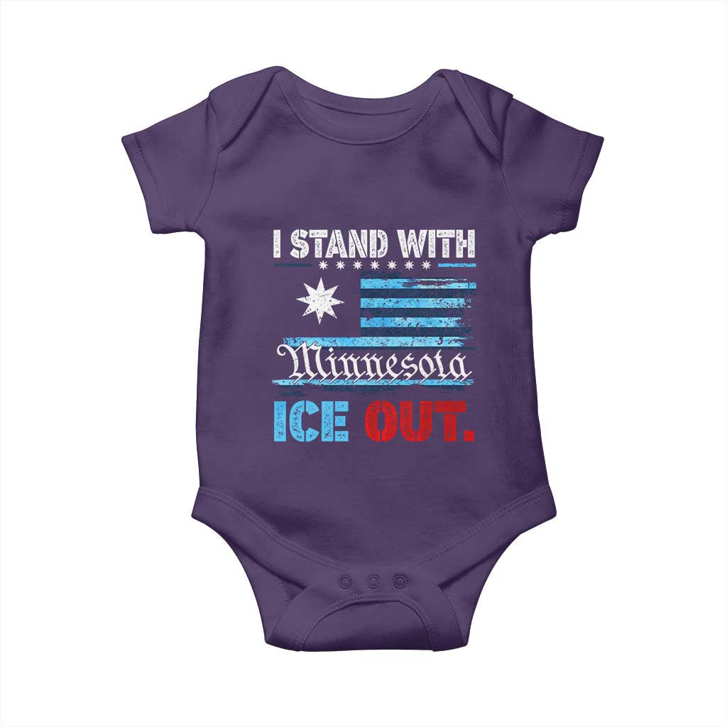 I Stand With Minnesota Baby Onesie Minnesota Flag Anti ICE Immigration Protest