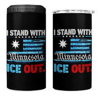 I Stand With Minnesota 4 in 1 Can Cooler Tumbler Minnesota Flag Anti ICE Immigration Protest