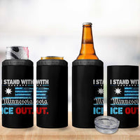 I Stand With Minnesota 4 in 1 Can Cooler Tumbler Minnesota Flag Anti ICE Immigration Protest