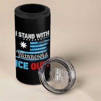 I Stand With Minnesota 4 in 1 Can Cooler Tumbler Minnesota Flag Anti ICE Immigration Protest
