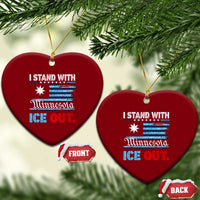 I Stand With Minnesota Ceramic Ornament Minnesota Flag Anti ICE Immigration Protest