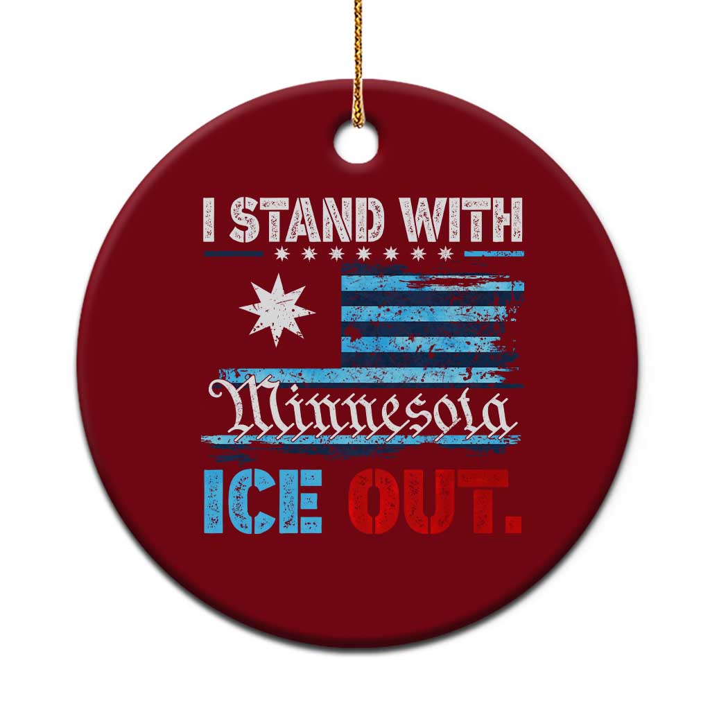 I Stand With Minnesota Ceramic Ornament Minnesota Flag Anti ICE Immigration Protest