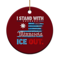 I Stand With Minnesota Ceramic Ornament Minnesota Flag Anti ICE Immigration Protest