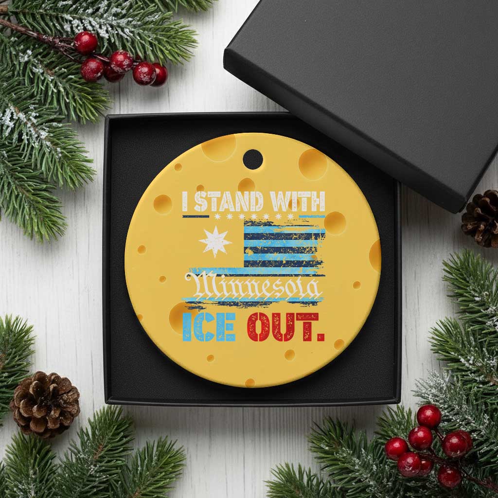 I Stand With Minnesota Ceramic Ornament Minnesota Flag Anti ICE Immigration Protest
