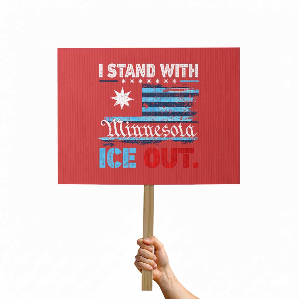 I Stand With Minnesota Protest Sign Minnesota Flag Anti ICE Immigration Protest