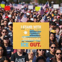 I Stand With Minnesota Protest Sign Minnesota Flag Anti ICE Immigration Protest