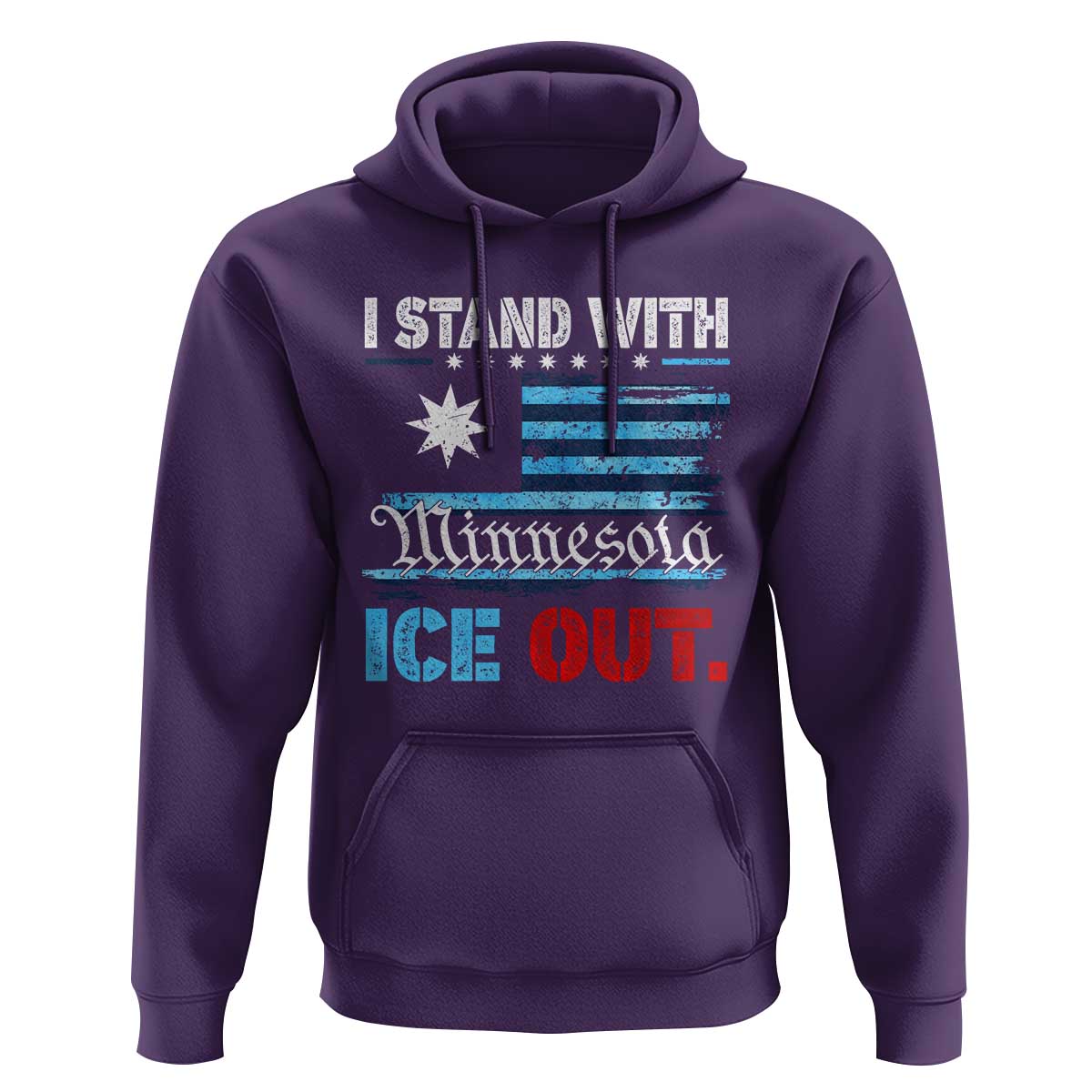 I Stand With Minnesota Hoodie Minnesota Flag Anti ICE Immigration Protest