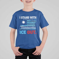 I Stand With Minnesota T Shirt For Kid Minnesota Flag Anti ICE Immigration Protest