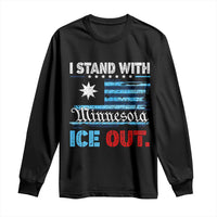 I Stand With Minnesota Long Sleeve Shirt Minnesota Flag Anti ICE Immigration Protest