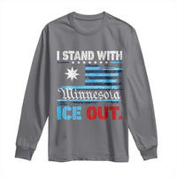 I Stand With Minnesota Long Sleeve Shirt Minnesota Flag Anti ICE Immigration Protest