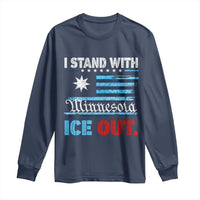 I Stand With Minnesota Long Sleeve Shirt Minnesota Flag Anti ICE Immigration Protest