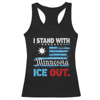 I Stand With Minnesota Racerback Tank Top Minnesota Flag Anti ICE Immigration Protest