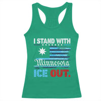 I Stand With Minnesota Racerback Tank Top Minnesota Flag Anti ICE Immigration Protest