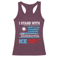 I Stand With Minnesota Racerback Tank Top Minnesota Flag Anti ICE Immigration Protest