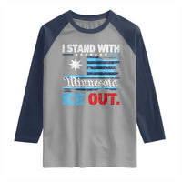 I Stand With Minnesota Raglan Shirt Minnesota Flag Anti ICE Immigration Protest