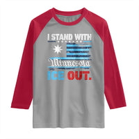 I Stand With Minnesota Raglan Shirt Minnesota Flag Anti ICE Immigration Protest