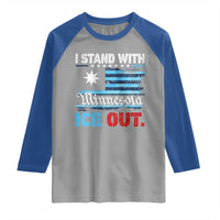 I Stand With Minnesota Raglan Shirt Minnesota Flag Anti ICE Immigration Protest