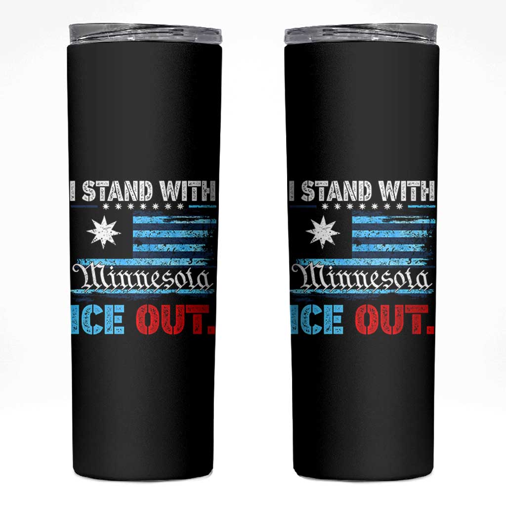 I Stand With Minnesota Skinny Tumbler Minnesota Flag Anti ICE Immigration Protest