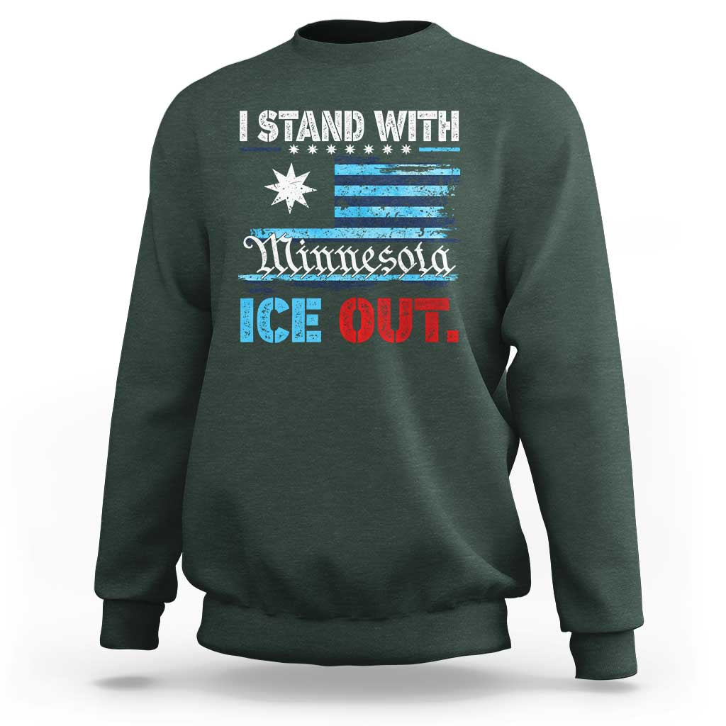 I Stand With Minnesota Sweatshirt Minnesota Flag Anti ICE Immigration Protest