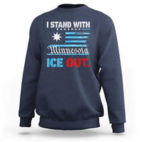 I Stand With Minnesota Sweatshirt Minnesota Flag Anti ICE Immigration Protest