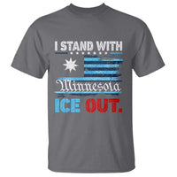 I Stand With Minnesota T Shirt Minnesota Flag Anti ICE Immigration Protest