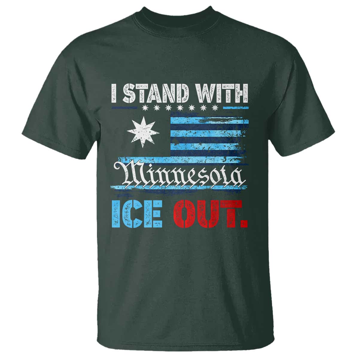 I Stand With Minnesota T Shirt Minnesota Flag Anti ICE Immigration Protest