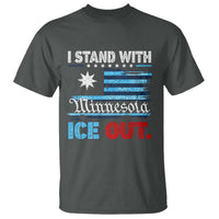 I Stand With Minnesota T Shirt Minnesota Flag Anti ICE Immigration Protest