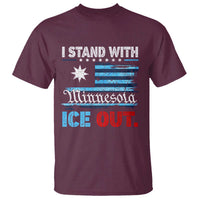 I Stand With Minnesota T Shirt Minnesota Flag Anti ICE Immigration Protest