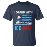 I Stand With Minnesota T Shirt Minnesota Flag Anti ICE Immigration Protest