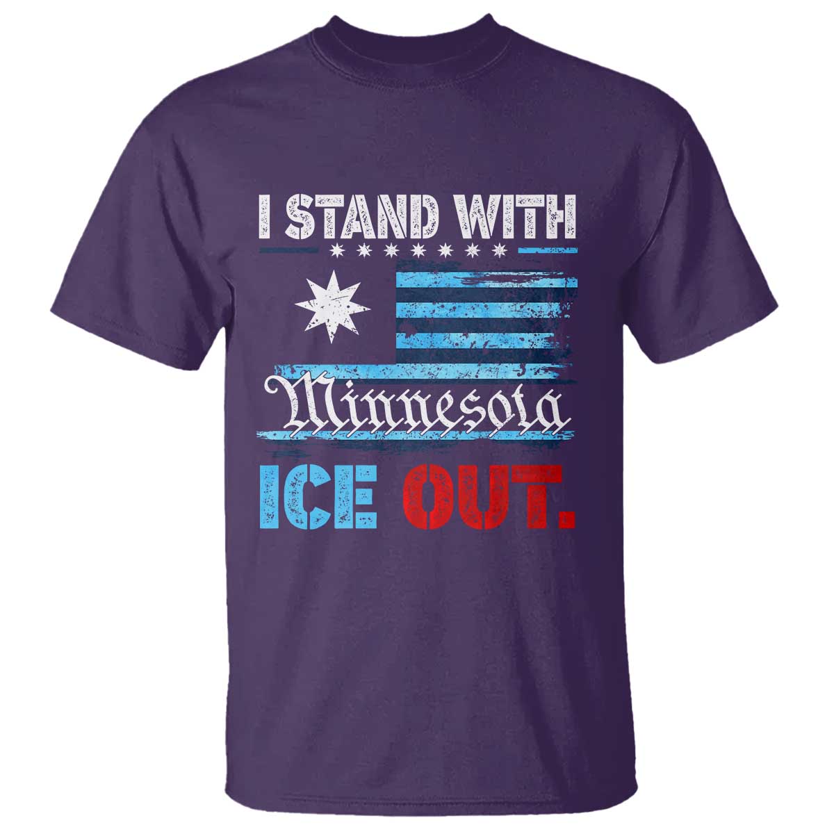 I Stand With Minnesota T Shirt Minnesota Flag Anti ICE Immigration Protest