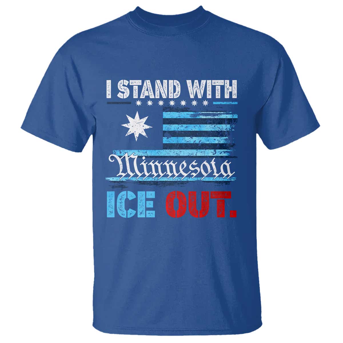 I Stand With Minnesota T Shirt Minnesota Flag Anti ICE Immigration Protest