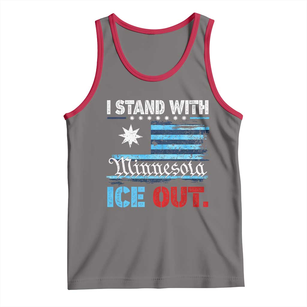 I Stand With Minnesota Tank Top Minnesota Flag Anti ICE Immigration Protest