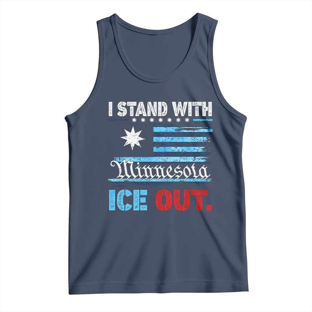 I Stand With Minnesota Tank Top Minnesota Flag Anti ICE Immigration Protest