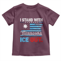 I Stand With Minnesota Toddler T Shirt Minnesota Flag Anti ICE Immigration Protest