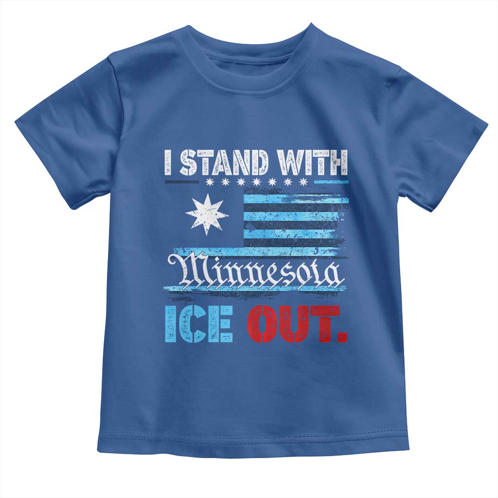I Stand With Minnesota Toddler T Shirt Minnesota Flag Anti ICE Immigration Protest