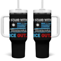 I Stand With Minnesota Tumbler With Handle Minnesota Flag Anti ICE Immigration Protest