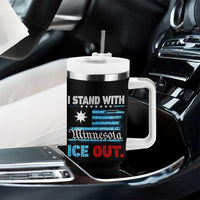 I Stand With Minnesota Tumbler With Handle Minnesota Flag Anti ICE Immigration Protest