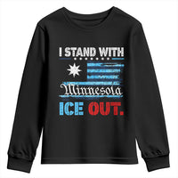 I Stand With Minnesota Youth Sweatshirt Minnesota Flag Anti ICE Immigration Protest