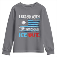 I Stand With Minnesota Youth Sweatshirt Minnesota Flag Anti ICE Immigration Protest