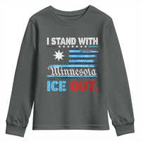I Stand With Minnesota Youth Sweatshirt Minnesota Flag Anti ICE Immigration Protest