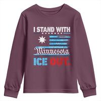 I Stand With Minnesota Youth Sweatshirt Minnesota Flag Anti ICE Immigration Protest