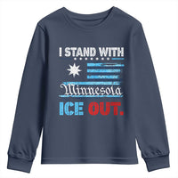I Stand With Minnesota Youth Sweatshirt Minnesota Flag Anti ICE Immigration Protest