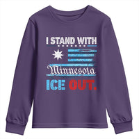 I Stand With Minnesota Youth Sweatshirt Minnesota Flag Anti ICE Immigration Protest