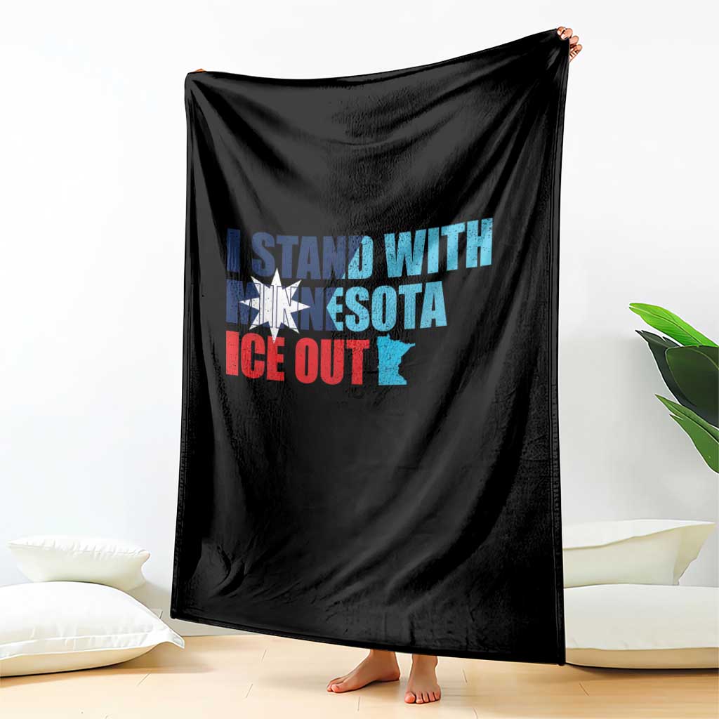 I Stand With Minnesota Throw Blanket Minnesota Resist Anti ICE Immigration Protest