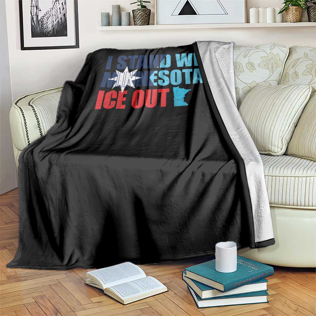 I Stand With Minnesota Throw Blanket Minnesota Resist Anti ICE Immigration Protest