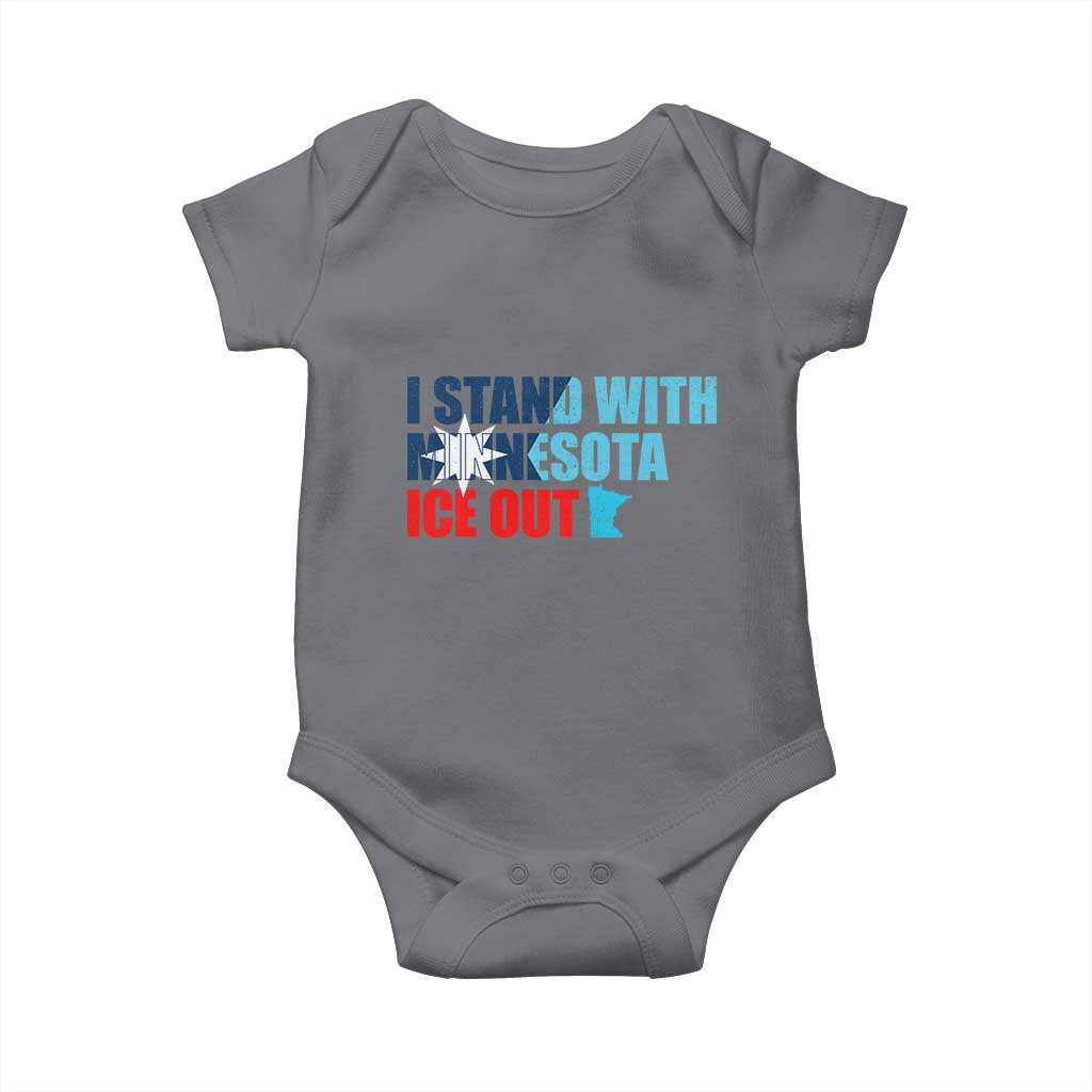 I Stand With Minnesota Baby Onesie Minnesota Resist Anti ICE Immigration Protest